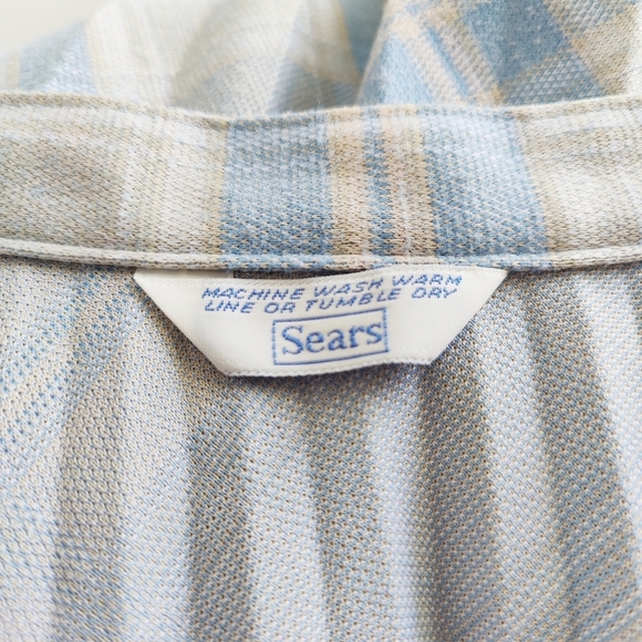 Vintage Plaid Skirt / Skinny Pleats / Baby Blue / Size Small - Picture 5 of 5